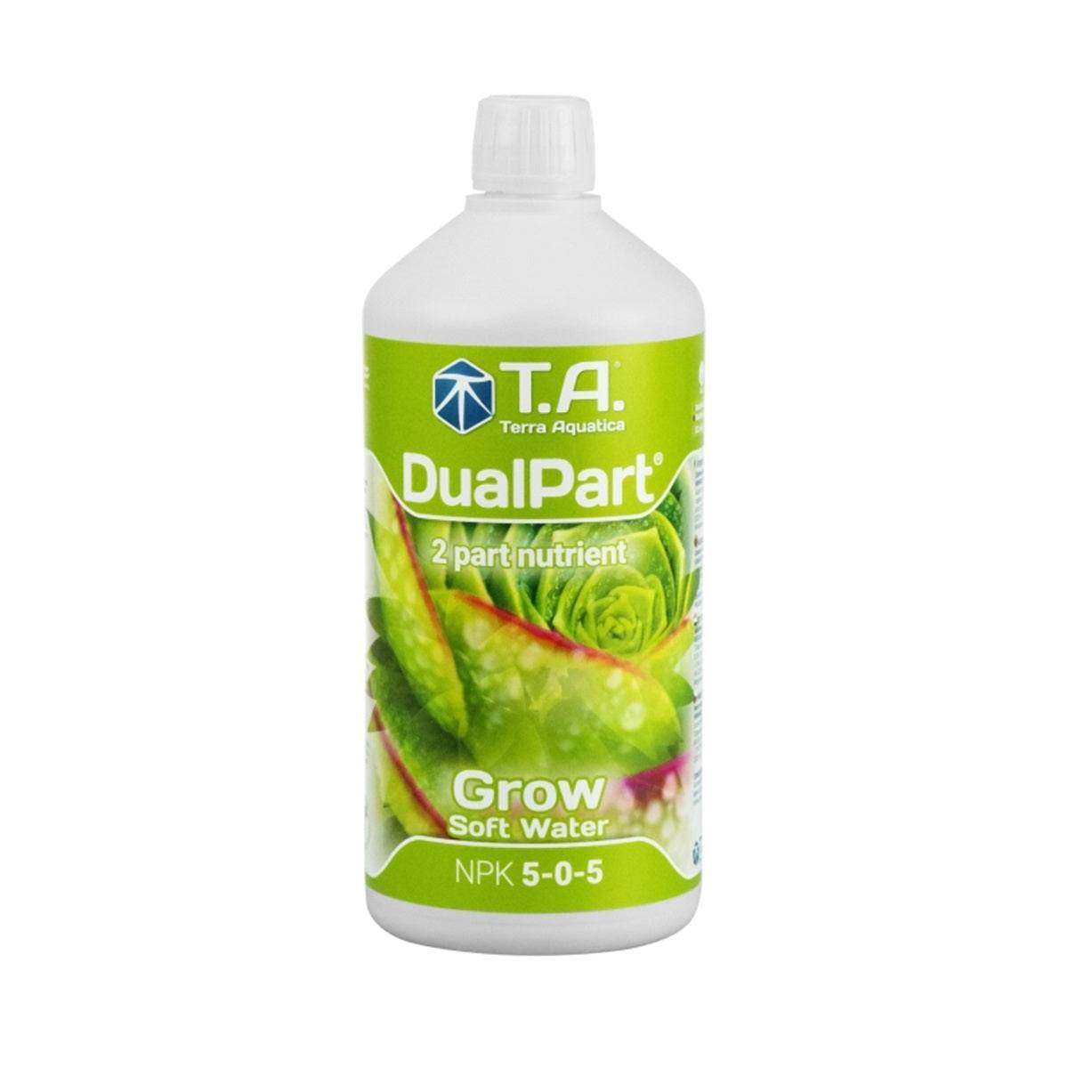 Bouteille de 1 litre de Terra Aquatica DUALPART Grow Eau Douce, engrais formulé pour l'eau douce, assurant une croissance optimale des plantes en hydroponie, coco ou en terre.